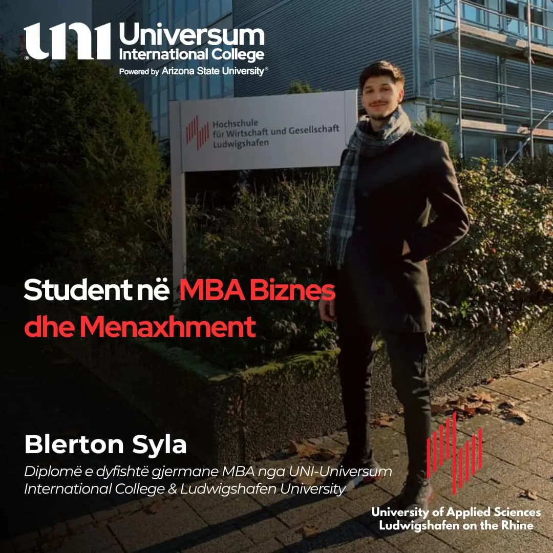 Blerton Syla i lidhur me rrugetimin dual-degree MA Management